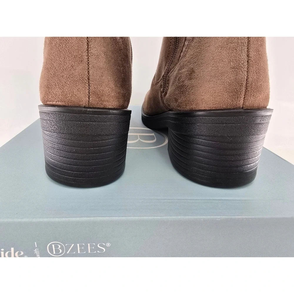 Bzees LifeStride Optimum Boots Womens 7.5 Mocha Brown Tall Suede - New